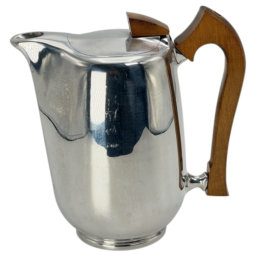 Picquot Ware Coffee Pot Magnalium & Sycamore MCM Art Deco VTG Made in England